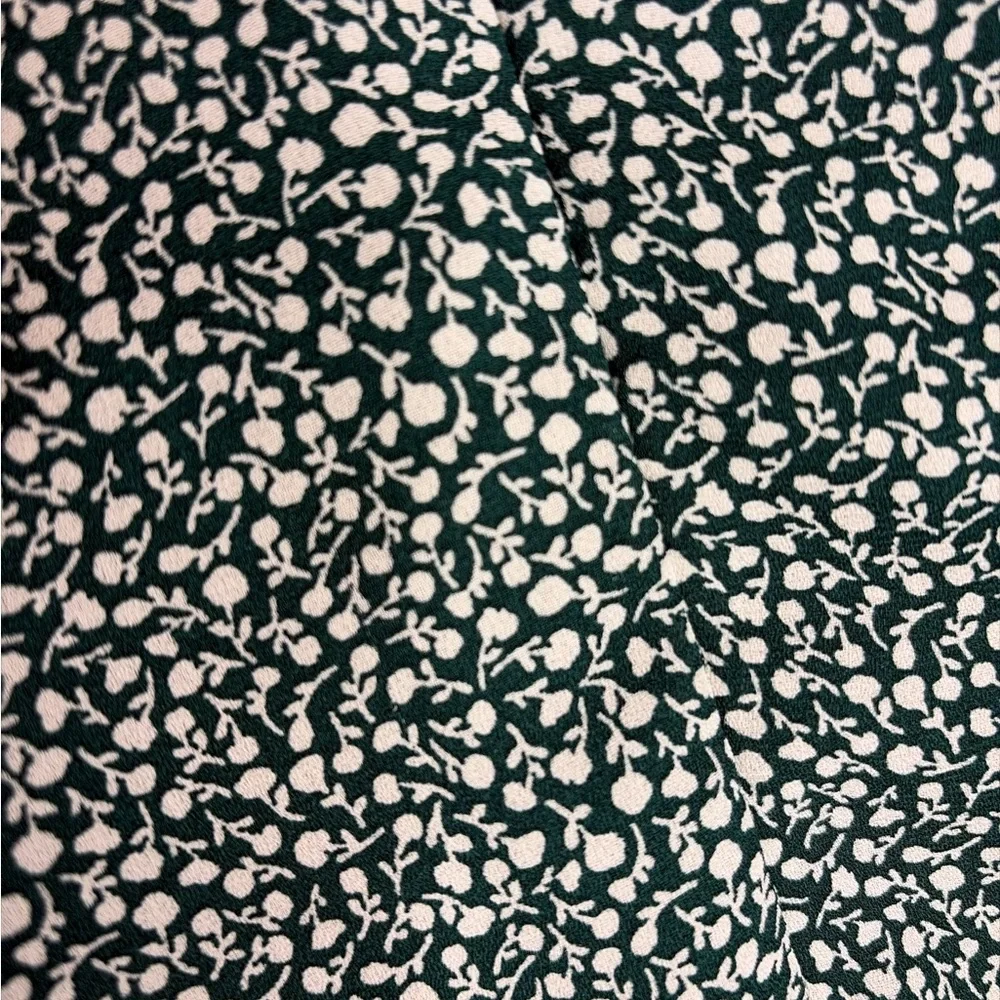 Abercrombie & Fitch Floral Long Sleeve Blouse Small Smocked Cottagecore Green